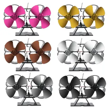 

Double Motor 8 Blades Heat Powered Stove Fireplace Eco Fan Silent Fuel Saving 37MD