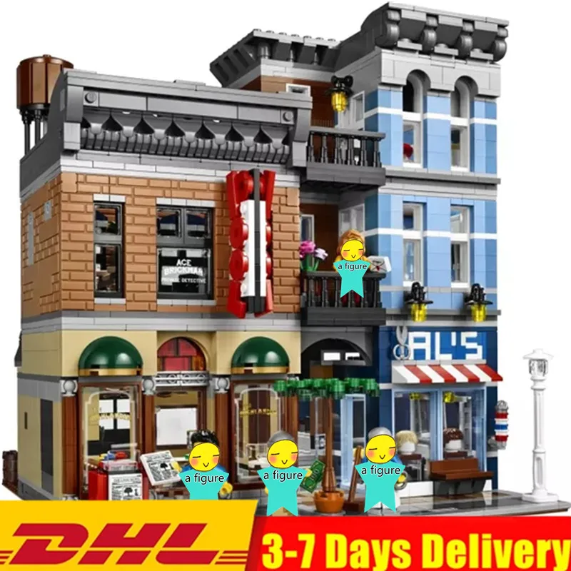 KING Ideas City Street Corner Garag Hall Shop Expert архитектурный конструктор, наборы блоков, комплекты кирпичей, Подарочные игрушки для мальчиков - Цвет: Without original Box
