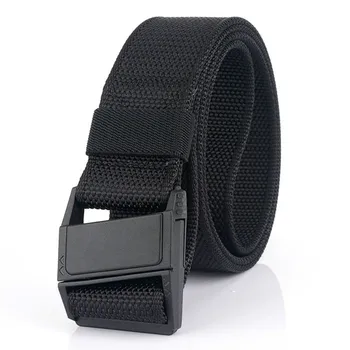 

High Quality 2020 New Men Nylon Outdoor Tactical Belt Plastic Magnetic Light Diagonal Buckle Portable Versatile Rock Climbing