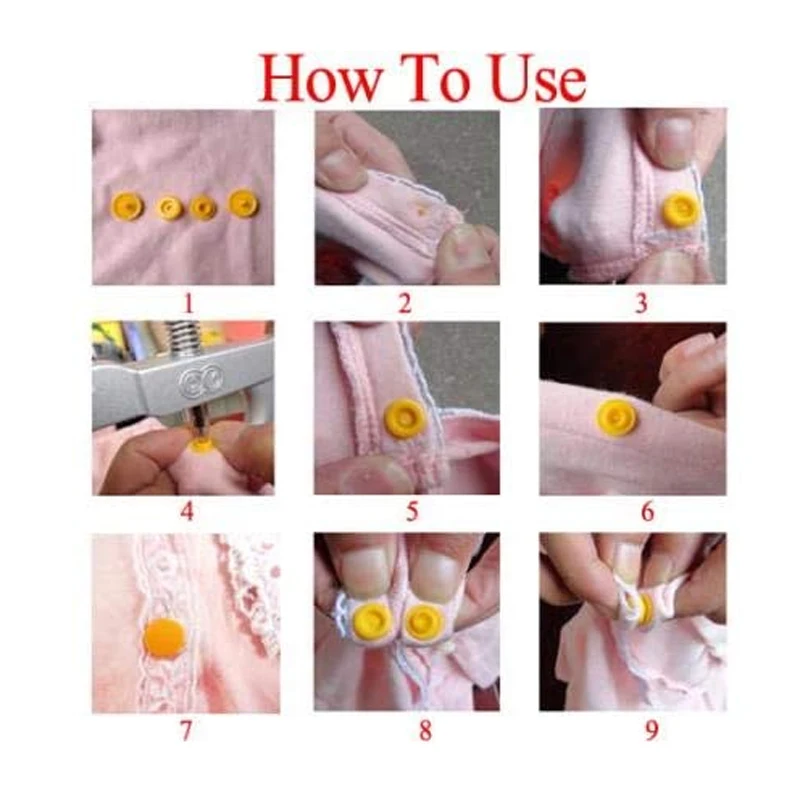 Plastic Snap Buttons Fasteners T3 For Clothes Garment Accessories Resin Snaps Press Buckles 100 sets 6