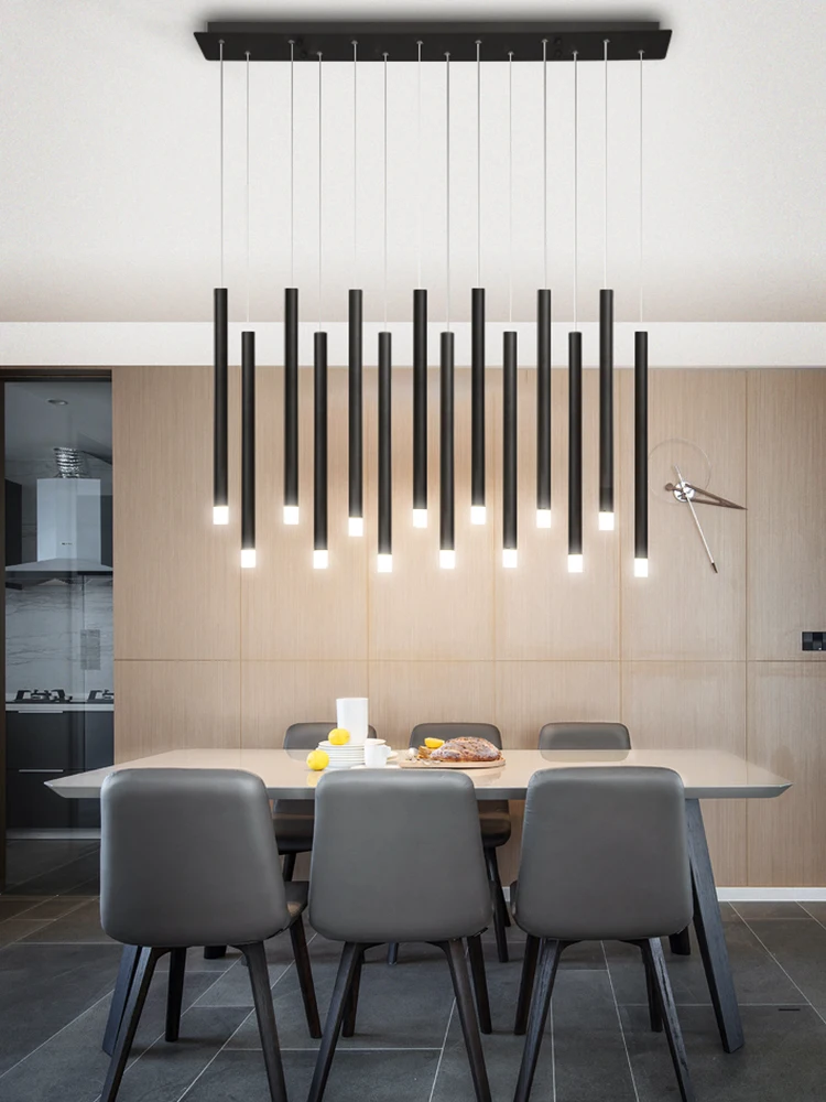 Black LED Chandelier Modern Office Dining Room Kitchen Bar Chandelier 30/42W hanging lights Fixture 90-260V