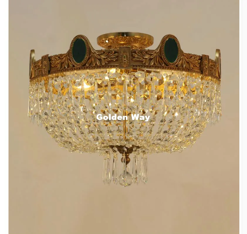 Luxo de Cobre Lâmpada do Teto Cobre Criativo D40cm Moderno Deco Sala Estar Quarto Jantar Luzes Decorativas Luz Led 7 Cheap Luzes de teto