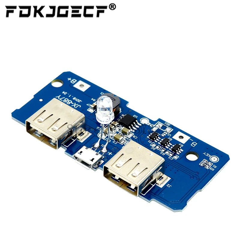 Внешний аккумулятор 18650 двойной разъем Micro USB 3 7 в-5 В 2 А для самостоятельной сборки