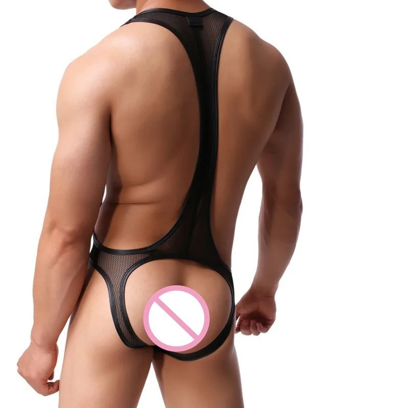 Transparent-Mesh-Thong-Bodysuit-Men-See-Through-Jockstrap-Sexy-Body-Suit-Gay-Underwear-Erotic-Bodywear-Male