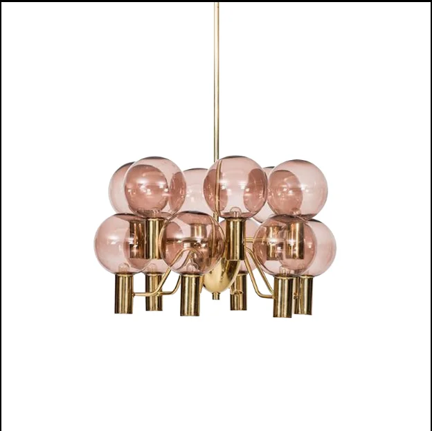 12 Lights Дизайн Moden, домашнее освещение для гостиной/спальни, девичья комната, розовое стекло декоративная люстра, подвесной светильник для дома - Цвет абажура: 12 Lights