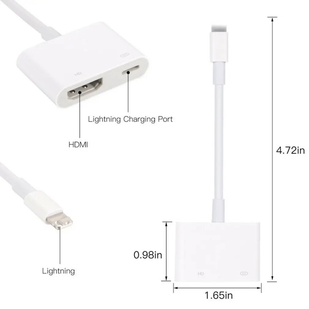 Для Lightning-HDMI Кабель-адаптер цифровой AV tv для iPhone 6 7 8 Plus X XS XR для Ipad
