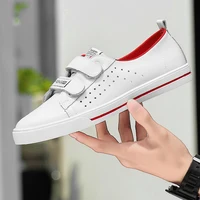 Man Lace Up Shoes Cow Leather Round Toe Flat Shoes Cut Outs Breathable Real Leather Footwear Soft Sole Breathable Shoes 1