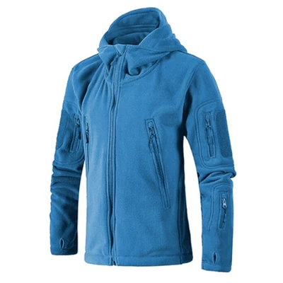 navy blue Bigweety куртка Военная Тактическая флисовая мужская теплая куртка полярная армейская одежда несколько карманов Верхняя одежда Повседневная теплая толстовка пальто - Цвет: navy blue
