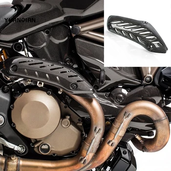 

For Ducati Monster 821 1200 14-2017 Motorbike Exhaust Muffler Carbon Fiber Protector Heat Shield Cover Guard Anti-scalding cover