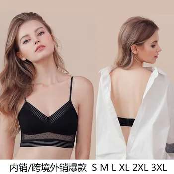 

2020 in Europe and the backless u beauty back bra without rims thin triangle cup sexy lace dress underwear plus size bra
