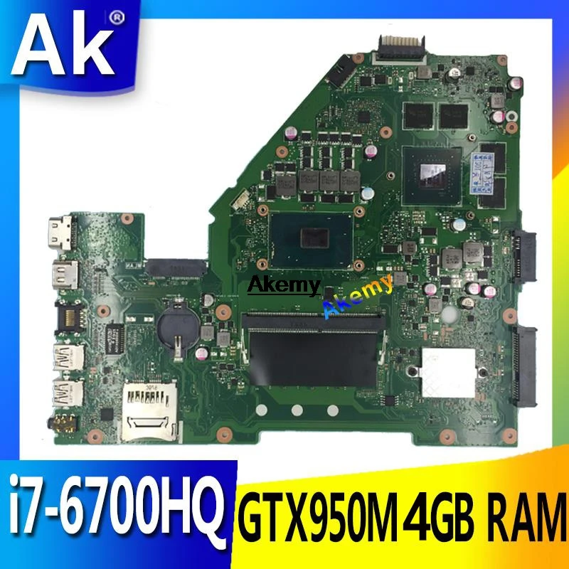 AK X550VX материнская плата для ноутбука ASUS X550VX X550VQ K550VX FH5900V материнская плата версия 2,0 GTX950M 8 GB Оперативная память i7-6700HQ