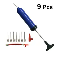 9Pcs Portable 8 Inch Football Soccer Inflatable Ball Hand Air Pump Tool with Needle for Basketball Football