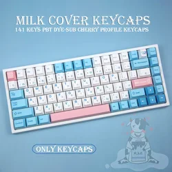 Capuchons de touches en PBT pour clavier mécanique, 141 touches, profil Cherry, personnalisé, couverture de lait, japonais, pour interrupteur Cherry MX 