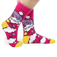 Повседневные носки с принтом кота хлопковые чулки обувь для мужчин и женщин Спортивная одежда на открытом воздухе езда на велосипеде Бег велосипедные аксессуары