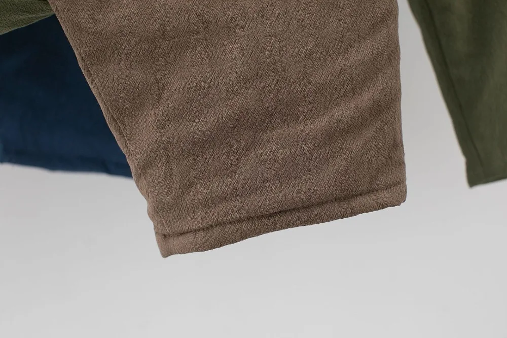 LZJN 2019 Winter Warm Men Thick Pants Double Layer Quilted Casual Pockets Male Winter Joggers Drawstring Cotton Linen Trousers (39)