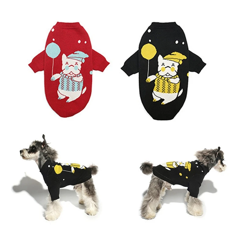 Вязанный свитер для домашних собак, пальто, французский бульдог, одежда для французских бульдогов, зимняя теплая одежда для собак, пальто для маленьких средних больших собак