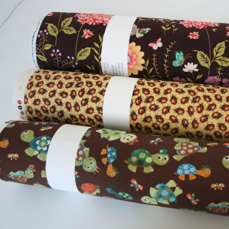 Наполовину ярдовая хлопковая ткань с мультяшным принтом бабочек и животных ручной работы DIY швейный материал хлопок T1030