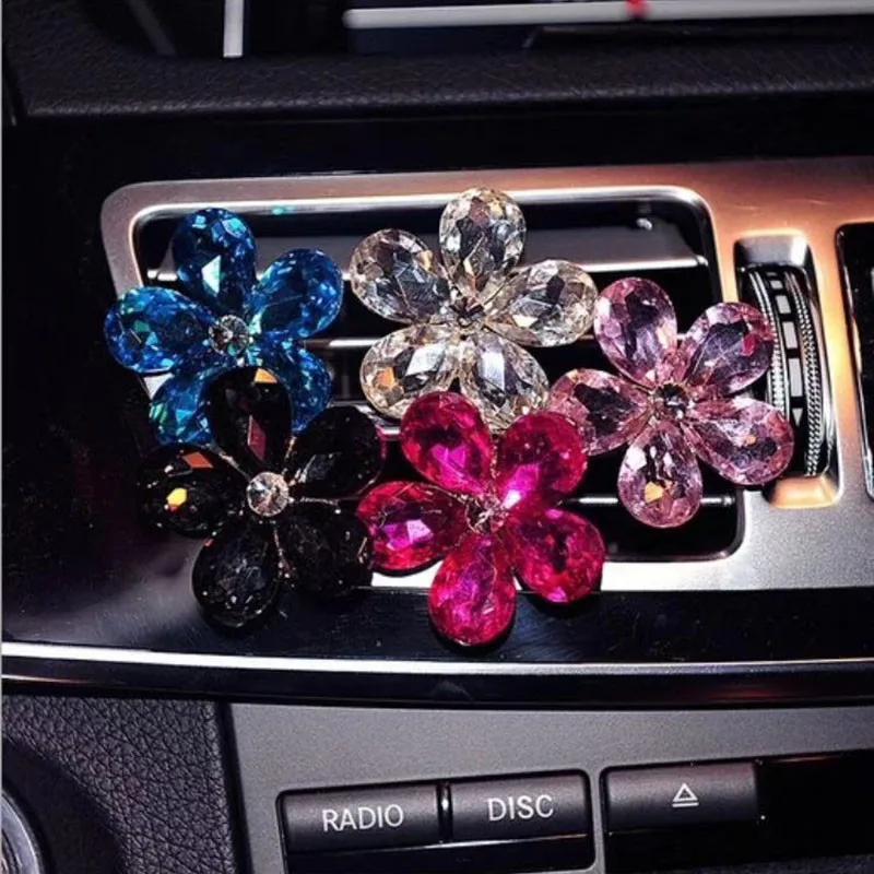 Automobile Air Conditioner Car Air Freshener Air Outlet Crystal Flower Decor Car Ornaments Car Accessories Automobile Air Conditioner Car Air Freshener Air Outlet Crystal Flower Decor Car Ornaments Car Accessories