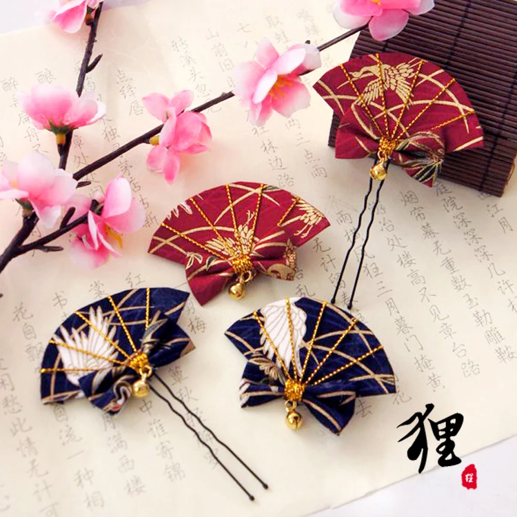 Tsuami Zaiku Fan заколка для волос Kanzashi традиционный японский цветочный стиль кимоно с