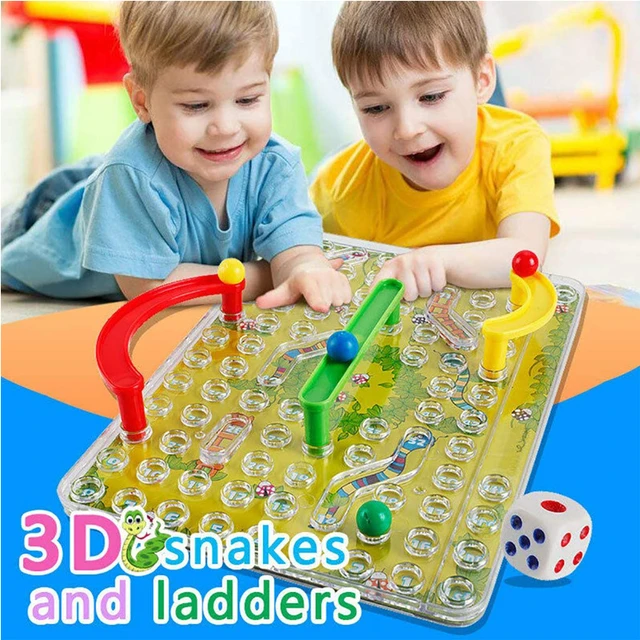 Jogo De Tabuleiro 3D Snakes & Ladders Festa Tradicional Familiar