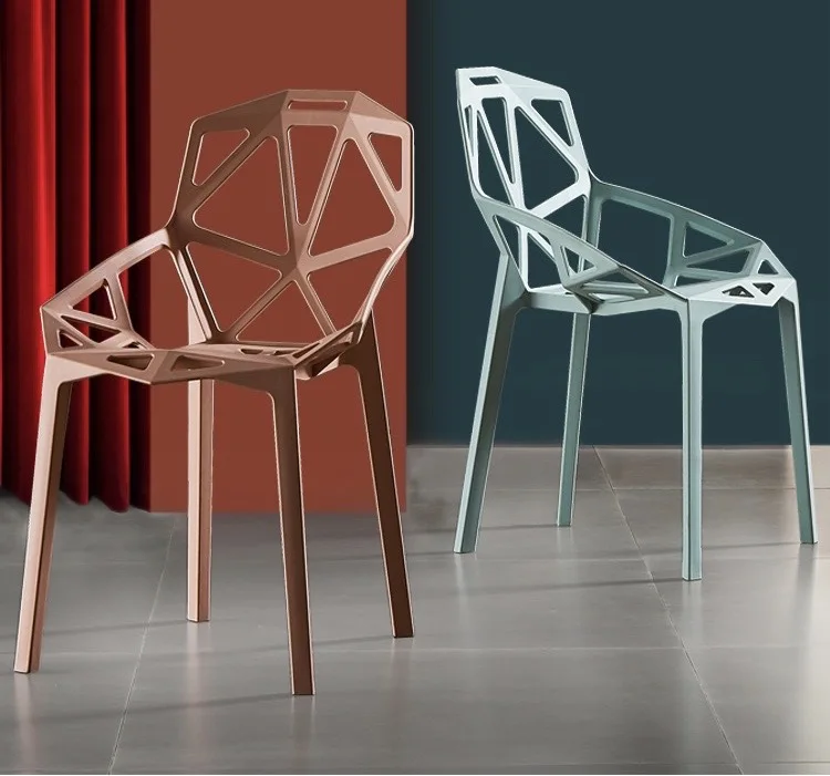 Living Room Furniture Home Chair Light Luxury Plastic Backrest Stool Desk Makeup Leisure Nordic Net Red Dining Modern Minimalist