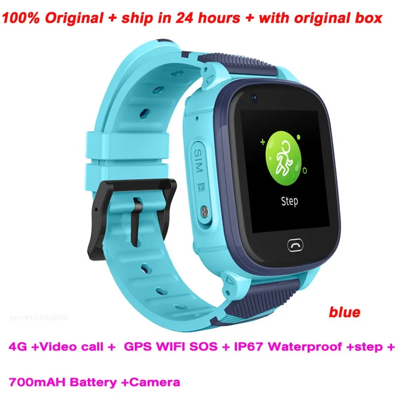 Синий Greentiger A60 4G умные часы Детские gps Wi-Fi SOS детские умные часы детская позиция IP67 водонепроницаемая камера шаг VS DF33 A36E Y95 - Цвет: Синий