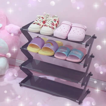 

Multi-layer Shoe Rack Stainless Steel Shoes Storage Organizer Dormitory Shelf Shoes Cabinet Shoe Rack Space Saving