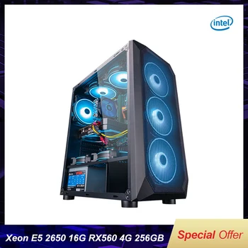 

Funhouse Assembled Desktop Computer Intel Xeon E5-2650 8-Core/RX560 4G/8G/16G RAM 256G SSD Cheap Gaming High Performance Desktop