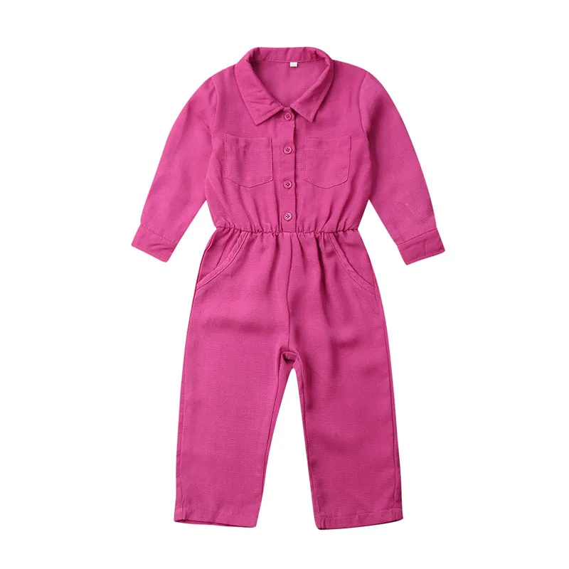 

2019 Autumn Baby Kids Girls Infant Romper Jumpsuit Long Sleeve Outfit Solid