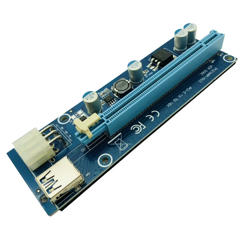 6 шт. 006C Riser PCIE PCI-E PCI Express Card 1x до 16x GPU USB 3 0 удлинитель адаптер SATA 6Pin кабель питания