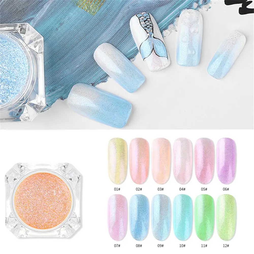 

1 Box Mermaid Clear Nail Glitter Shining Diamond Powder Nail Dust Powder Mermaid Manicure Nail Art Decoration