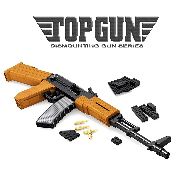 617 шт./компл. блок Ak47 Пластик игрушка модель оружия Пластик модель Пистолеты Ak47 модель игрушки блок модель игрушечный автоматы для пейнтбола