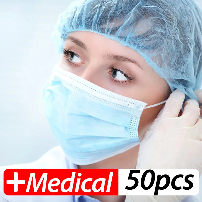 

Profession Medical Mouth Mask Non Woven Disposable Anti-Dust Surgical Medical 3-Layer Earloops Masks Protection Face Mask
