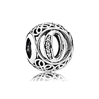 PDB ZZ 56 925 Sterling Silver Bracelet Charm Bracelet 925 silver 26 letters original Charm Beads - Цвет камня: O