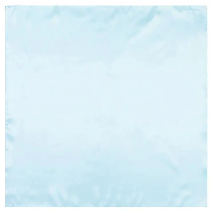 9 sky blue POBING 60*60 см маленький хиджаб роскошный бренд сплошной цвет бандана шарф женский шелковый платок офисный платок для леди - Цвет: 9 sky blue