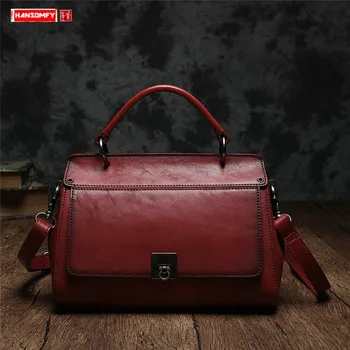 

Original Handmade Lady Retro Leather Bag Women 2020 New Fashion Wild Shoulder Messenger Bag Leather Handbags