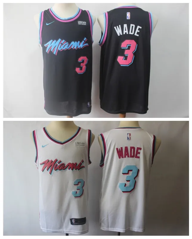 A+++ Качественная мужская футболка для взрослых#3 Dwyane Wade 7 Goran Dragic 21 Hassan Whiteside Jersey