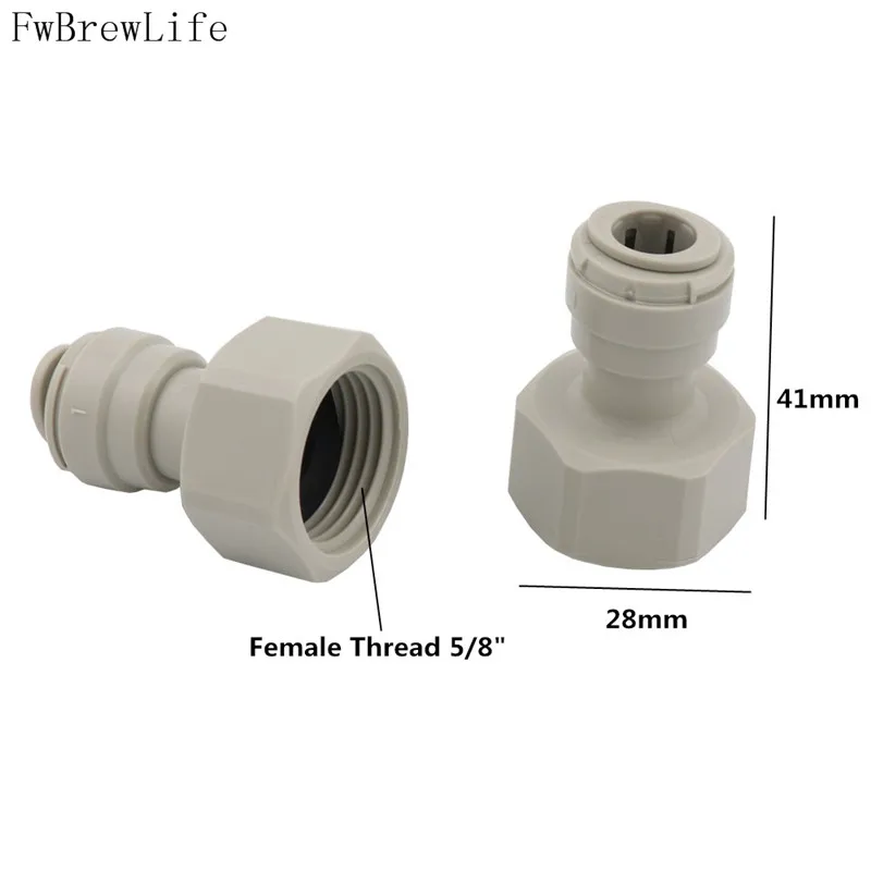 Plastic Speedfit Female Quick Connector Joint 38 516 PUSH IN TO 58 Thread TO SUIT BEER KEG COUPLERS AND TAP SHANKS (4)