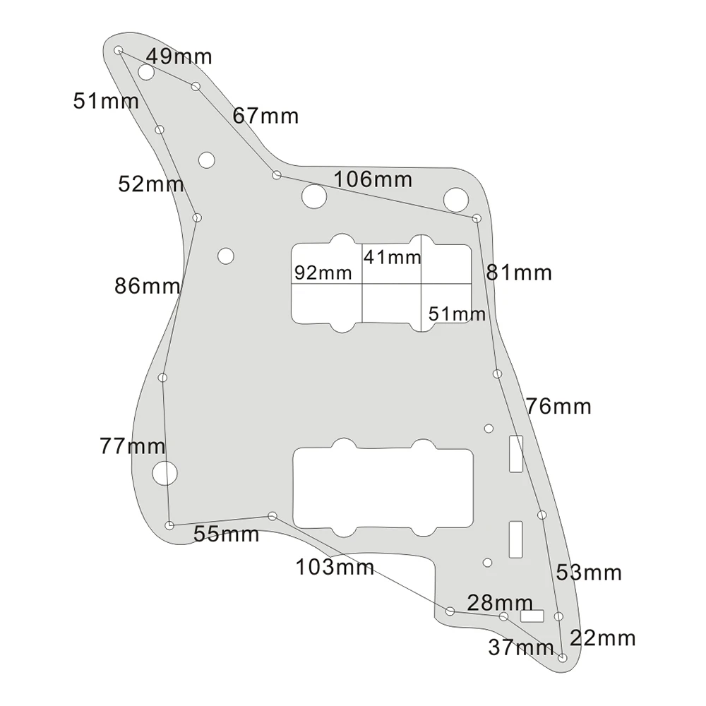 13-Hole электрогитара Pickguard Board Backplate для американского стандарта JM Jazzmaster аксессуары для гитары серебро