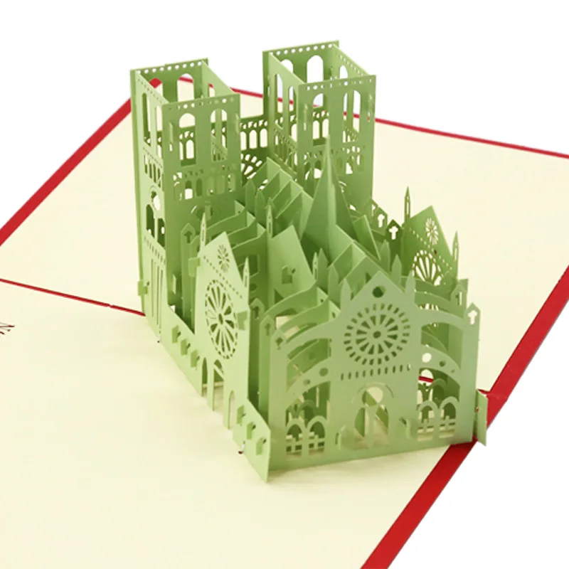 Notre Dame de Paris2 3D всплывающие подарки карта всемирно известное здание День рождения поздравительные открытки архитектура Пригласительные открытки для бизнеса туристическая открытка - Цвет: Notre Dame de Paris2