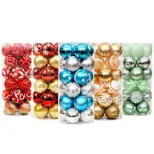 24 шт Рождественский шар украшения Рождественская елка блестящий и блестящий шар подвеска для витрина торгового центра украшения