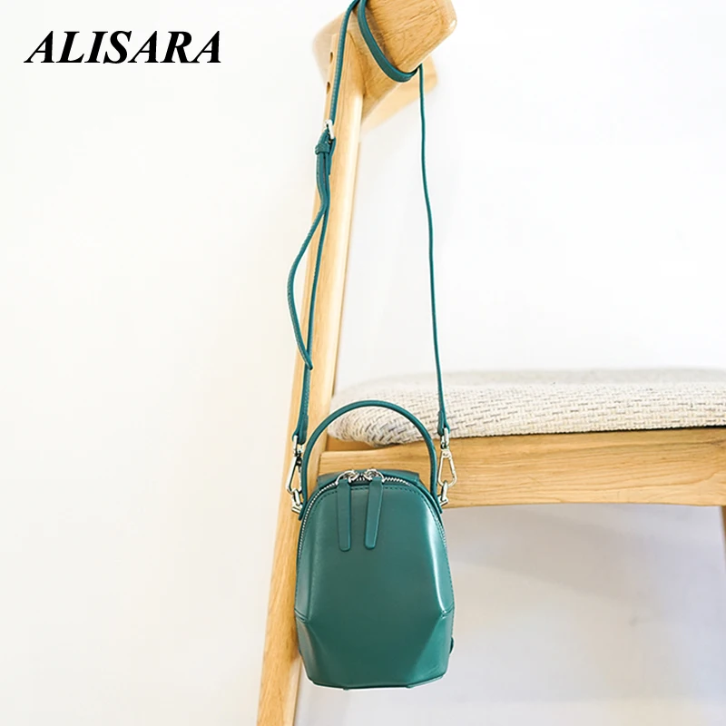 

Bag for woman 2020 design Genuine Leather Messenger black green art handbag Korean popular style handmade First layer cowhide