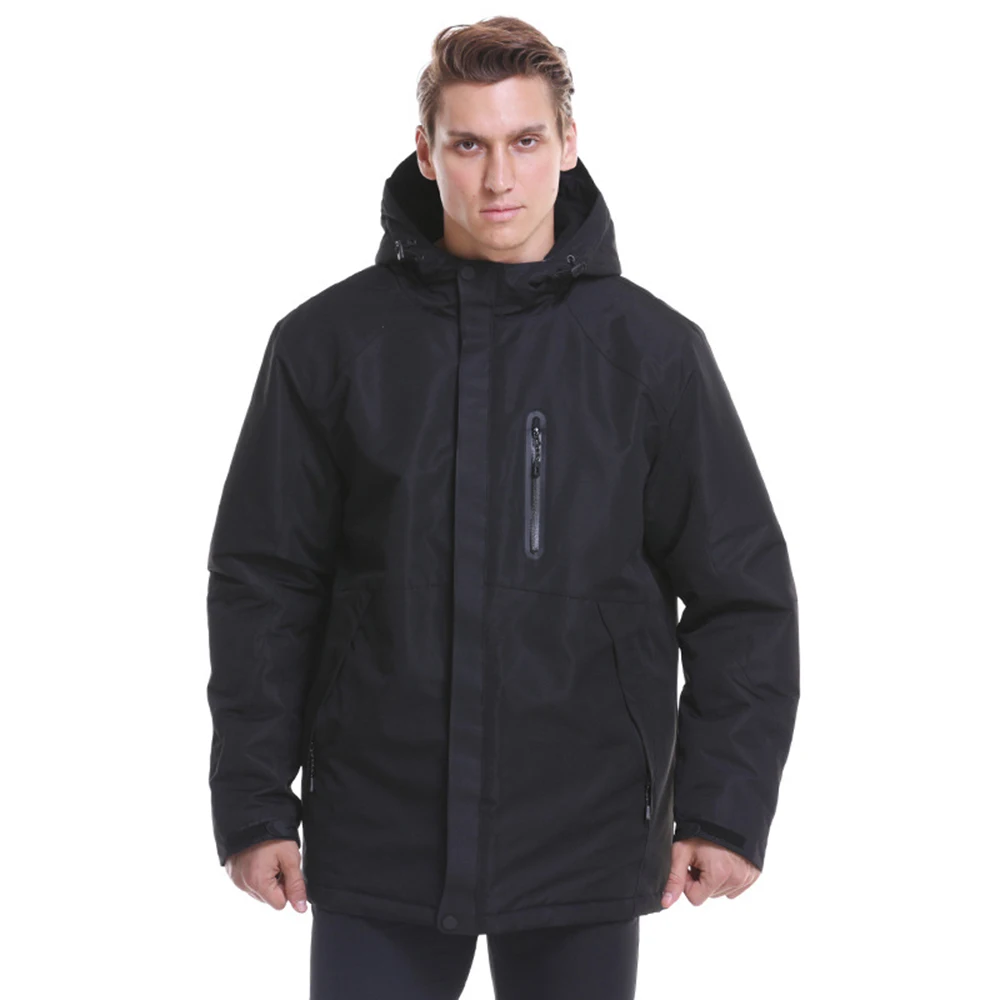 S9876-Black-Man Новая мотоциклетная куртка для мужчин и женщин, осенне-зимняя USB Инфракрасная куртка с подогревом, мотоциклетная ветрозащитная куртка, теплая мотоциклетная куртка с капюшоном - Цвет: S9876-Black-Man