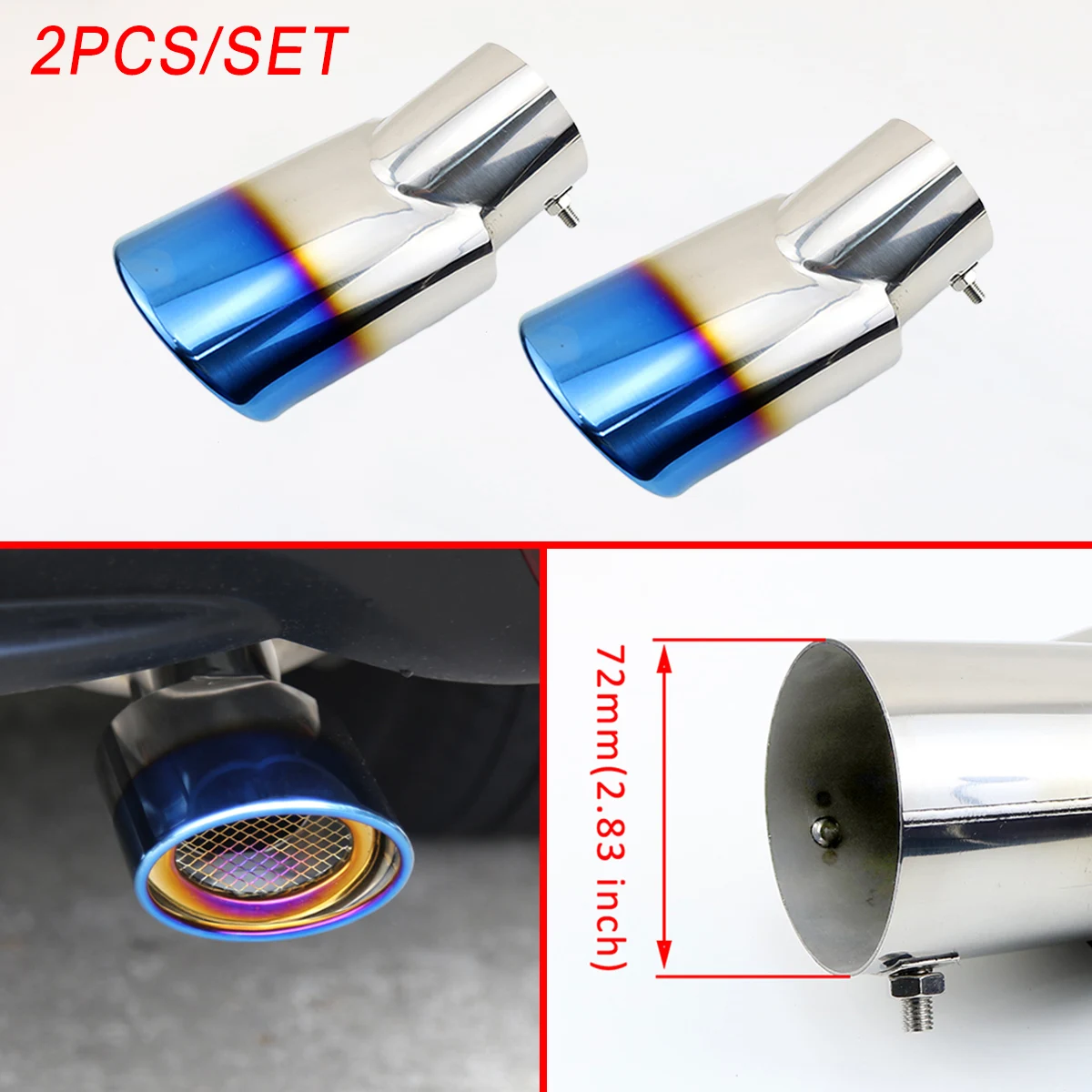 Fit for Honda CRV CR-V Accessories Tailpipe Rear Muffler Tail Exhaust Tip Cover Trim Stainless Steel Style