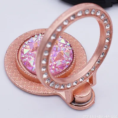 Luxury Diamond Shiny Metal Mobile Phone Ring Stand Stick Socket 360 Holder Cell Phone Telephone Support for mobile phones