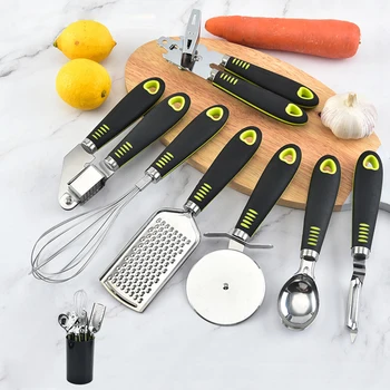 

7pcs/8pcs Kitchen Utensils Set with Storage Box Kitchen Tools Gadgets Essentials Stainless Steel Cooking Utensil Set with Handle