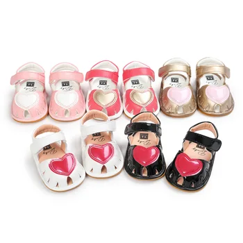 

2020 Newborn Infant Baby Girls Princess Shoes Toddler Summer Sandals PU Non-slip Rubber Soft Crib Shoes Baby Slipper First Walke