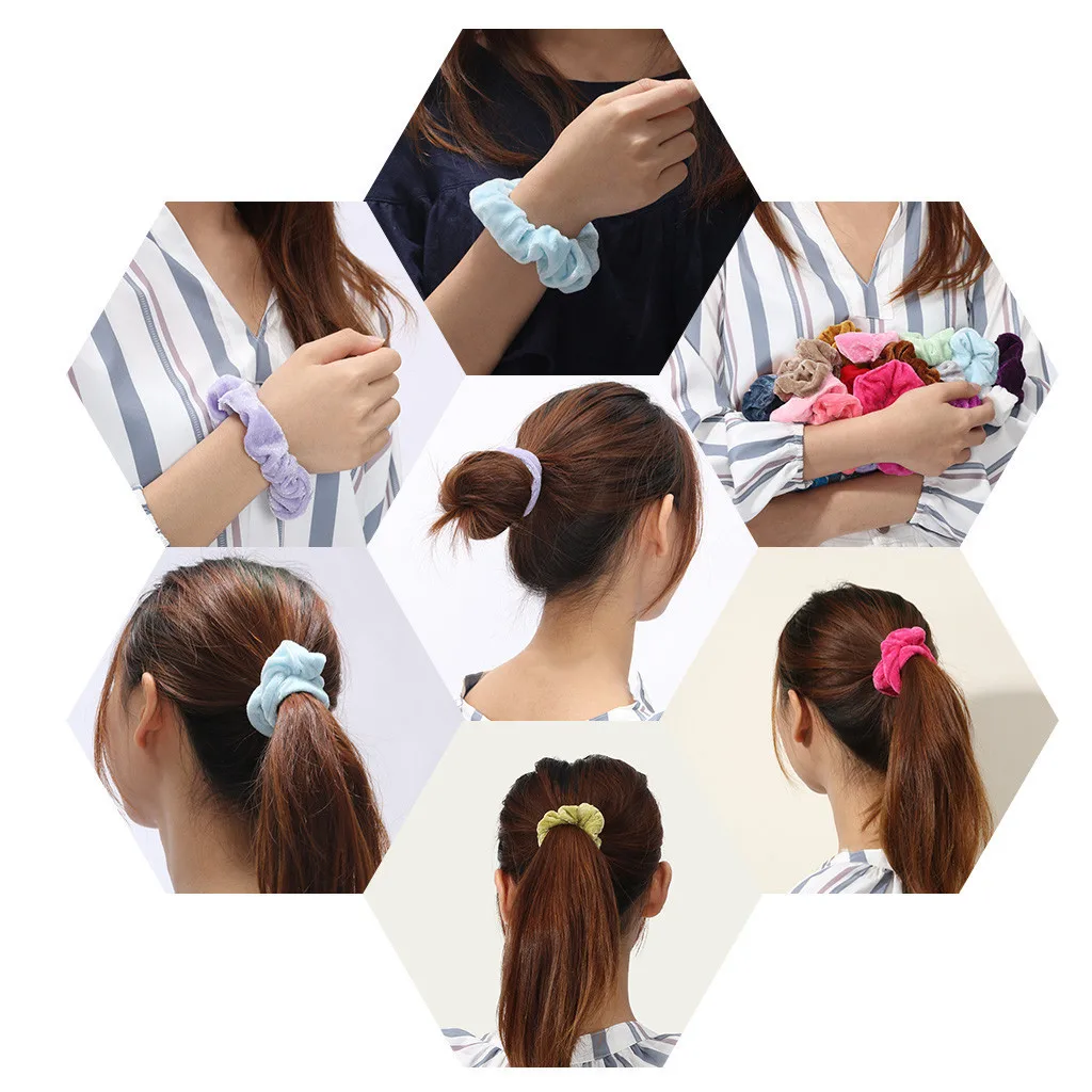 50 Pcs Velvet headband scrunchies Elastic Hair Bands for Women or Girls Hair Accessories accesorios para el cabello 30H