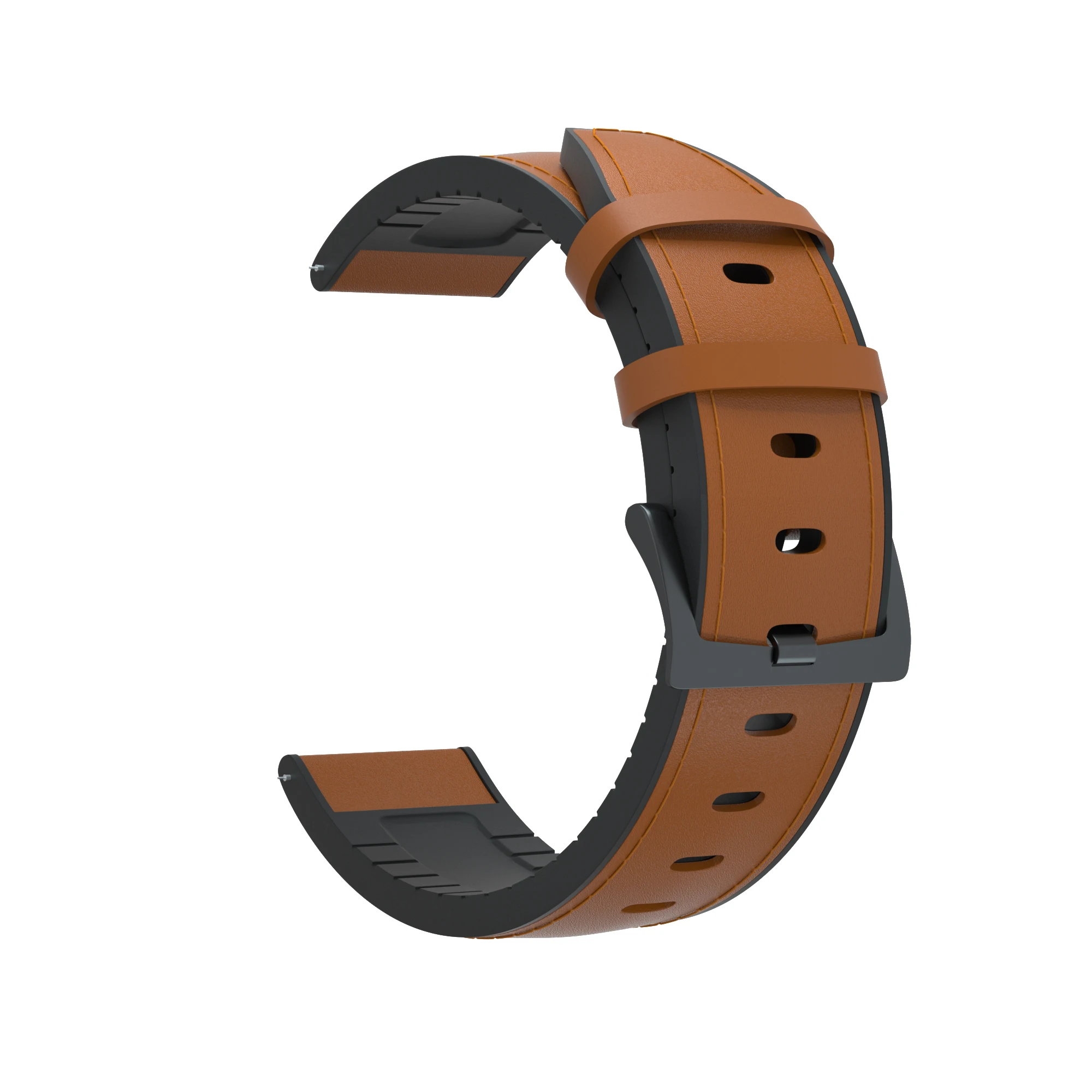 22 мм ремешок для часов Силиконовый+ кожаный для huawei Watch GT/GT 2 быстросъемный ремешок для samsung gear S3/Galaxy 46 мм браслет - Цвет ремешка: brown