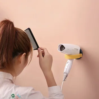 

Wall-mounted Hair Dryer Holder ABS Bathroom Shelf Storage Hairdryer Holder Rack Organizer For Hairdryer